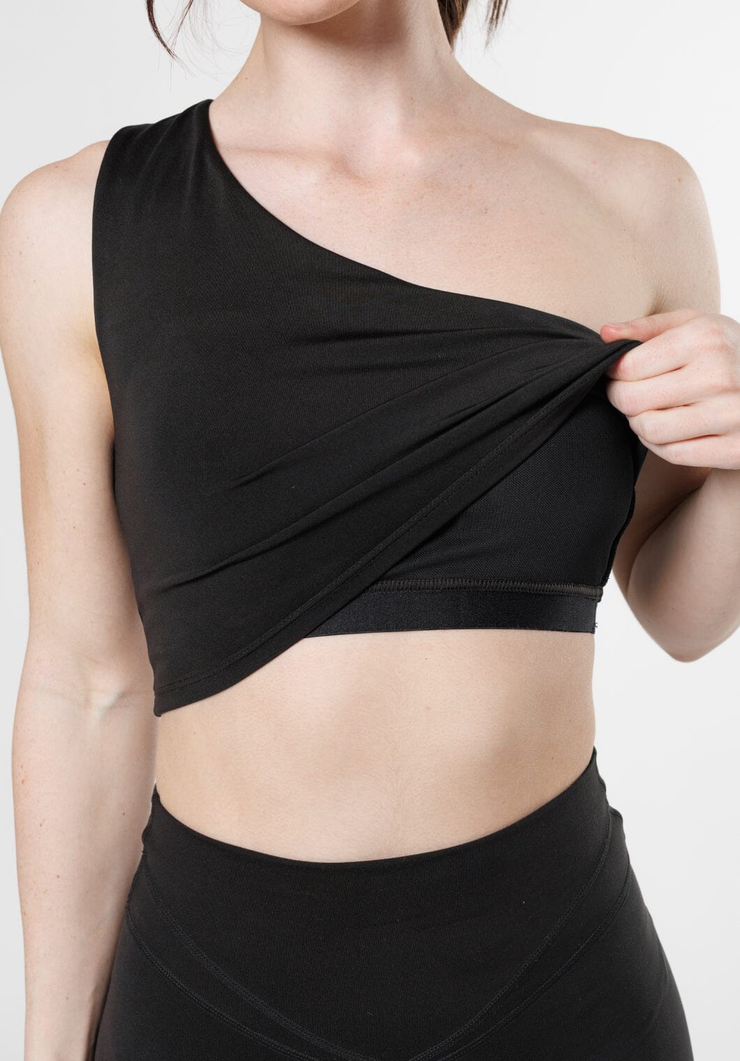 Reluna™ Single Shoulder Brami Black