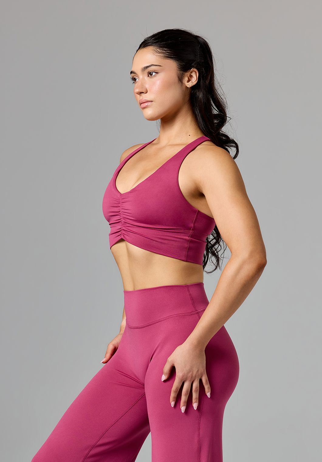 Reluna™ Ruched Sports Bra Raspberry