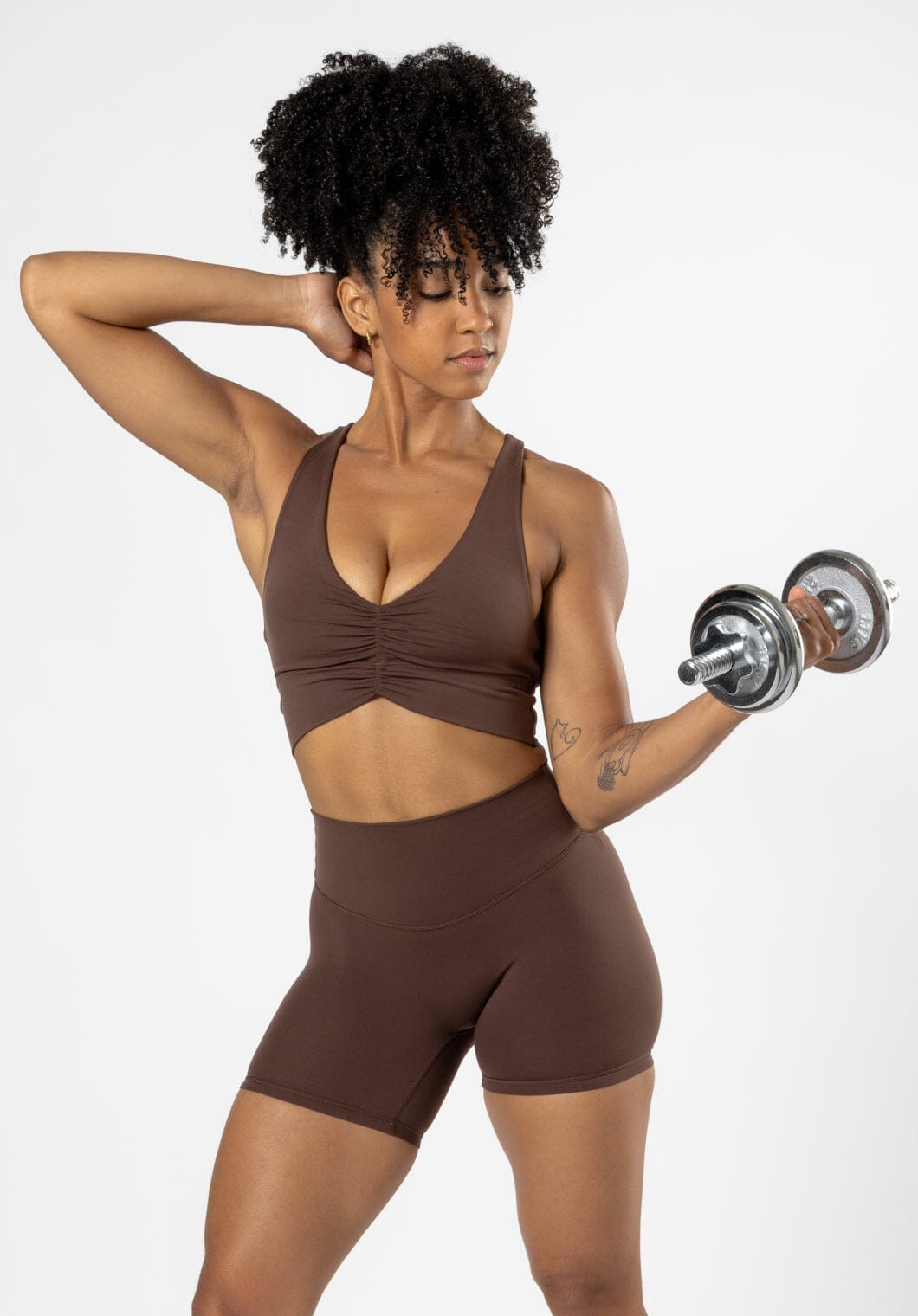 Reluna™ Ruched Sports Bra Walnut