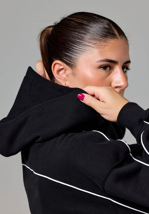 CloudEase™ Oversized Contrast Hoodie Black