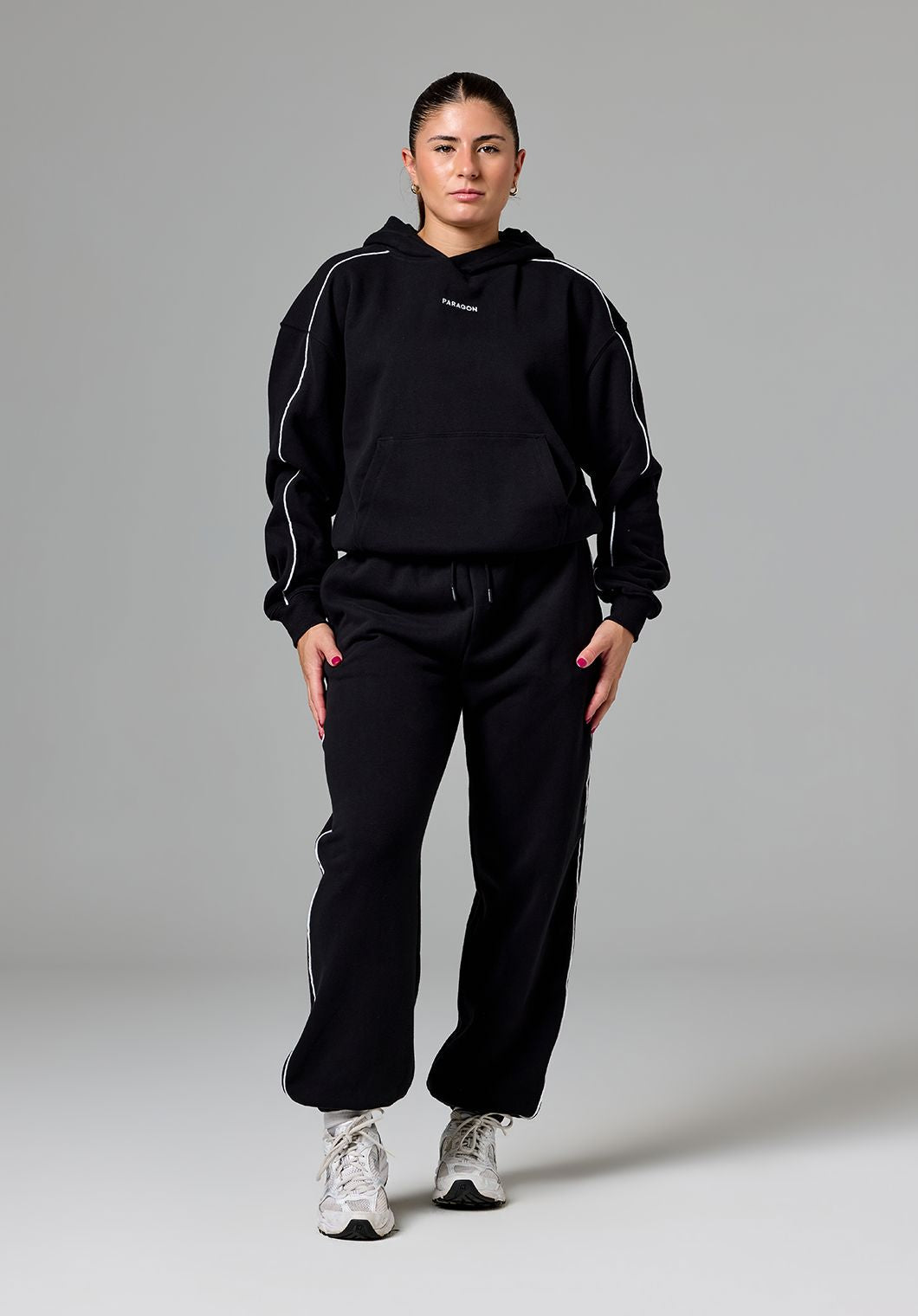 CloudEase™ Oversized Contrast Hoodie Black