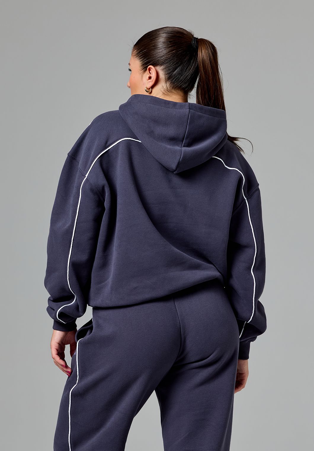 CloudEase™ Oversized Contrast Hoodie Charcoal