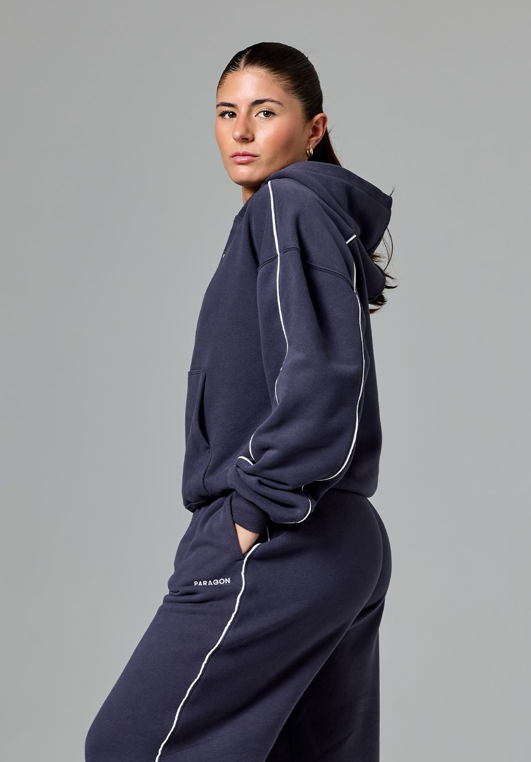 CloudEase™ Oversized Contrast Hoodie Charcoal