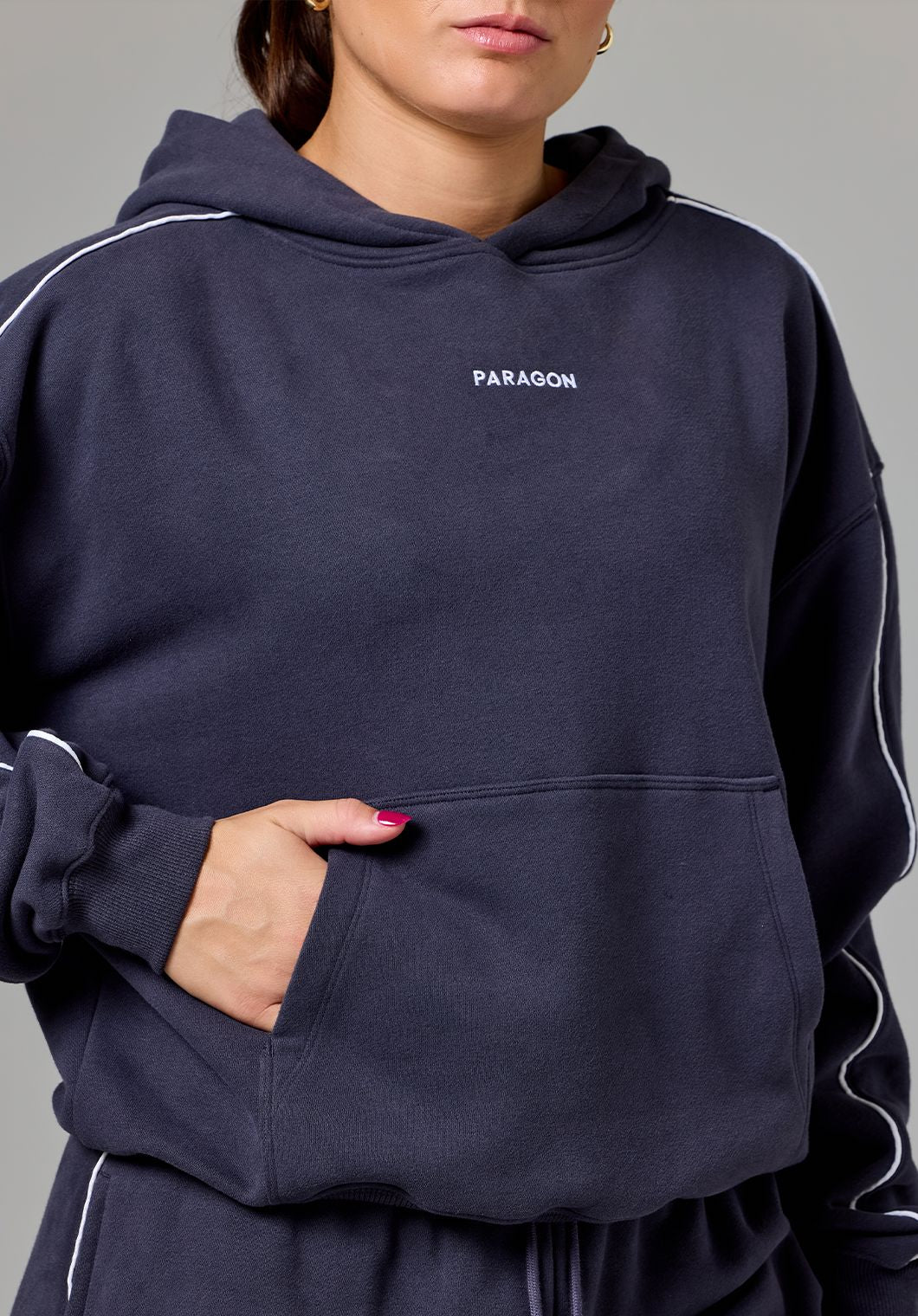 CloudEase™ Oversized Contrast Hoodie Charcoal