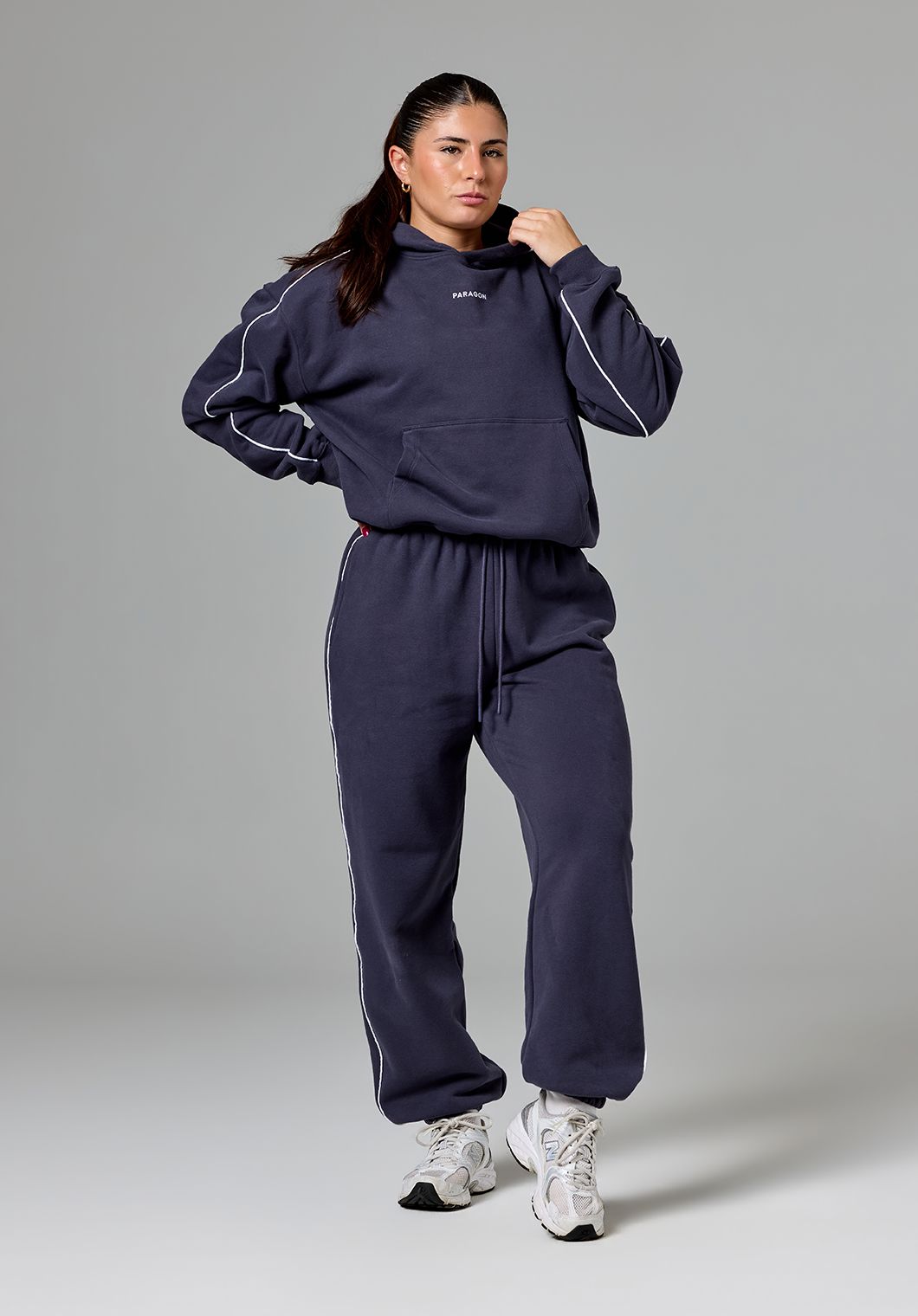 CloudEase™ Oversized Contrast Hoodie Charcoal
