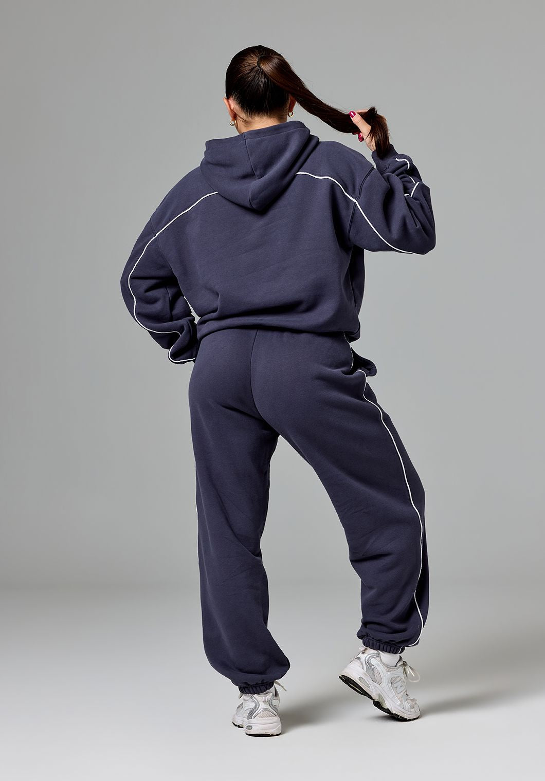 CloudEase™ Oversized Contrast Hoodie Charcoal