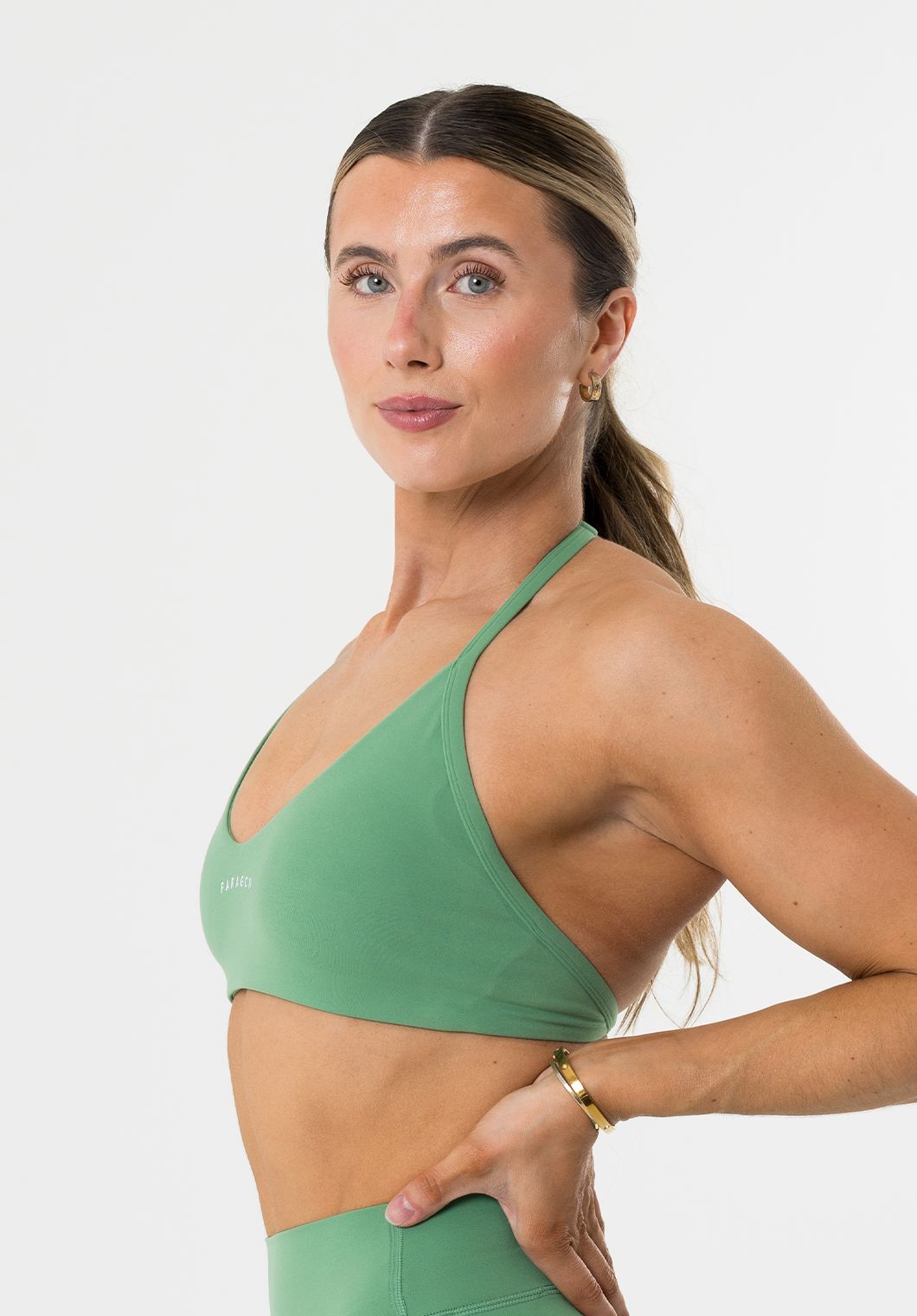FormLux™ Enhance Halter Sports Bra Avocado