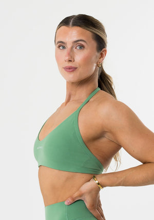 FormLux™ Enhance Halter Sports Bra Avocado