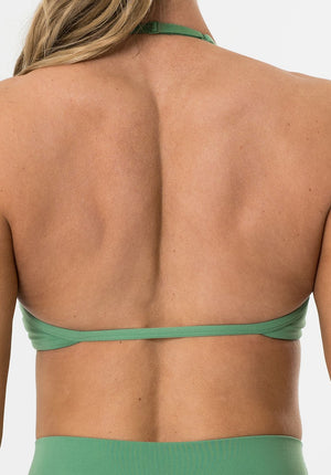 FormLux™ Enhance Halter Sports Bra Avocado