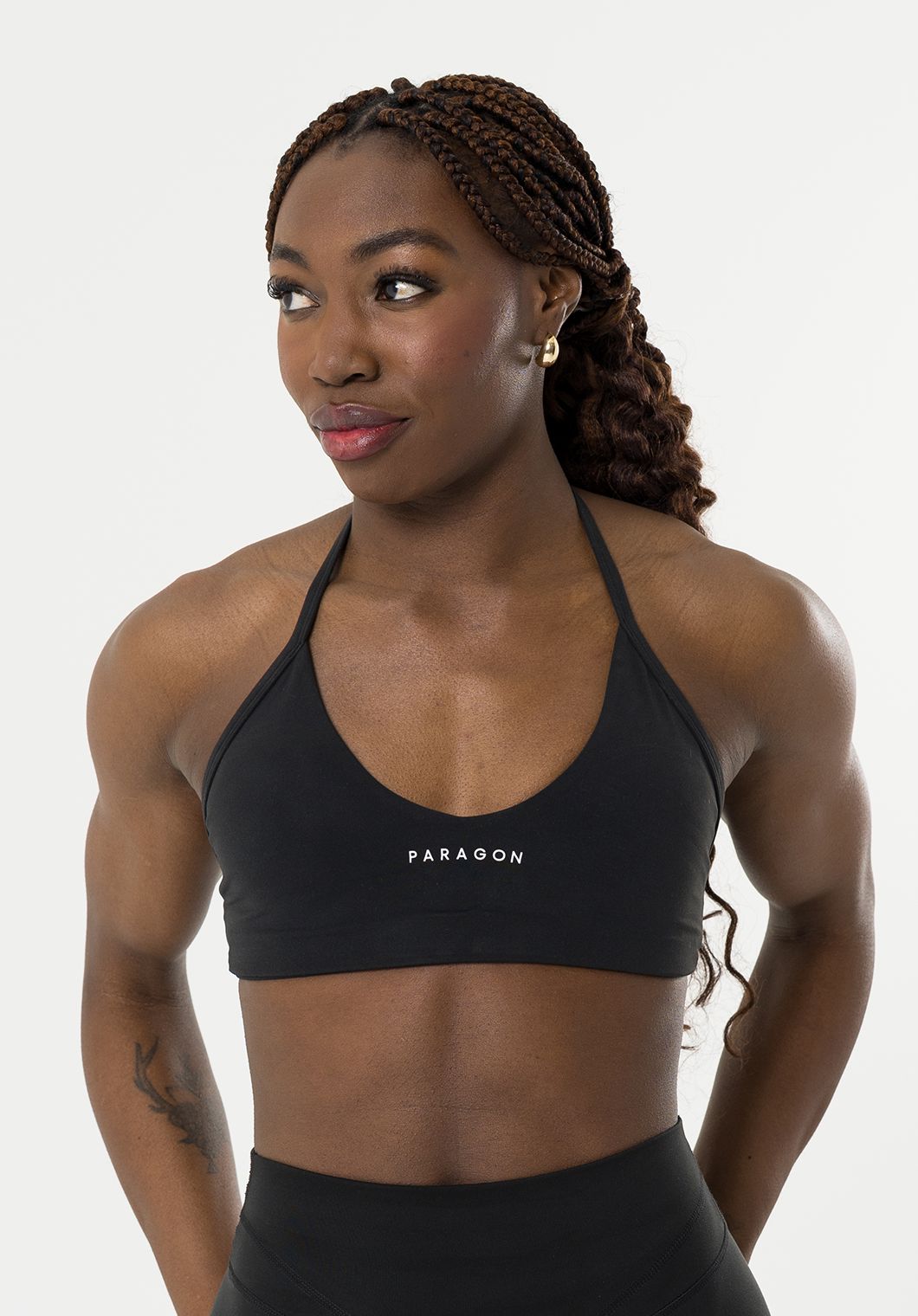 FormLux™ Enhance Halter Sports Bra Black