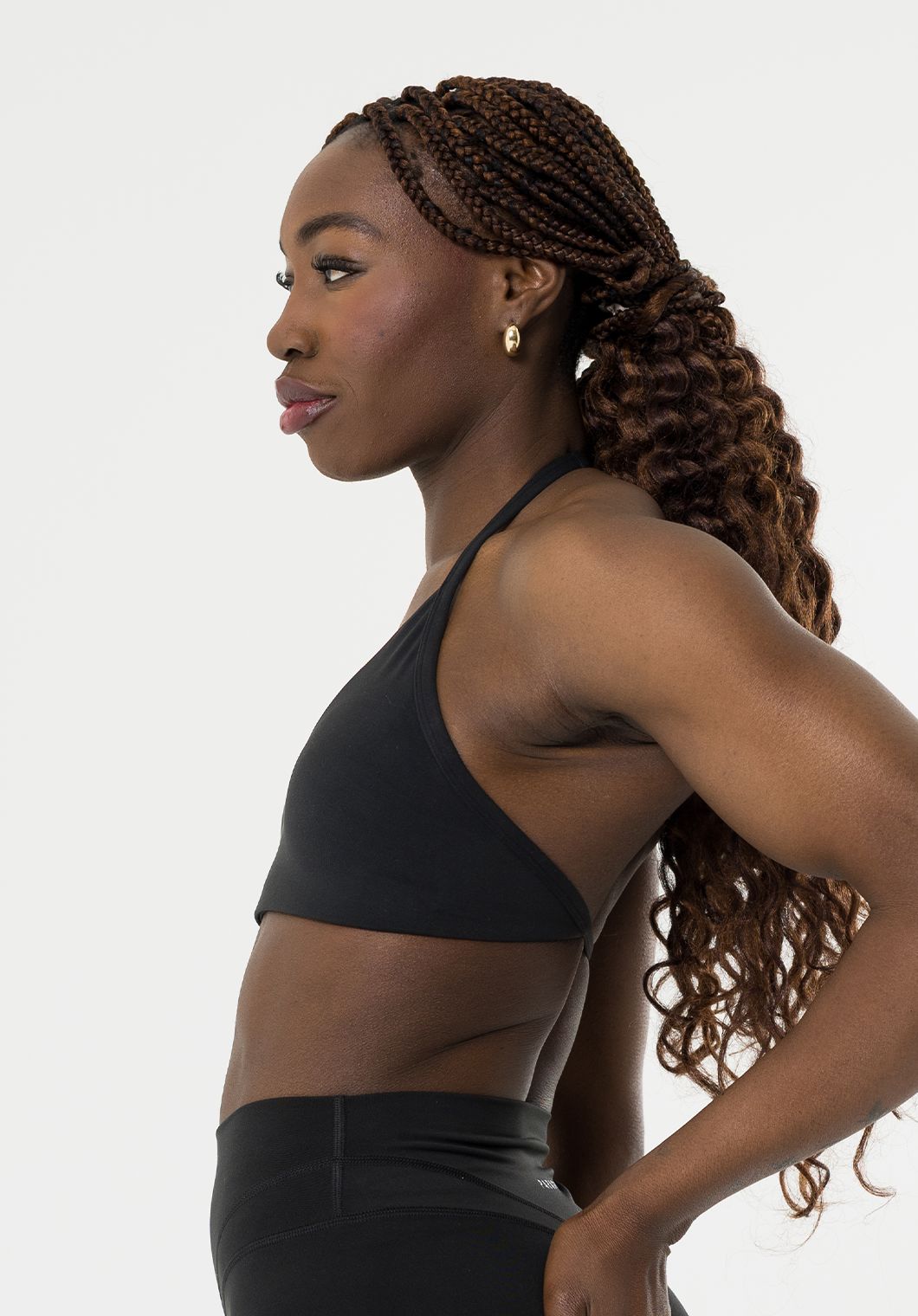 FormLux™ Enhance Halter Sports Bra Black