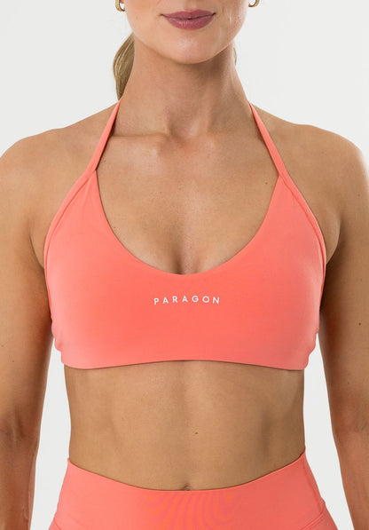 FormLux™ Enhance Halter Sports Bra Juicy Peach