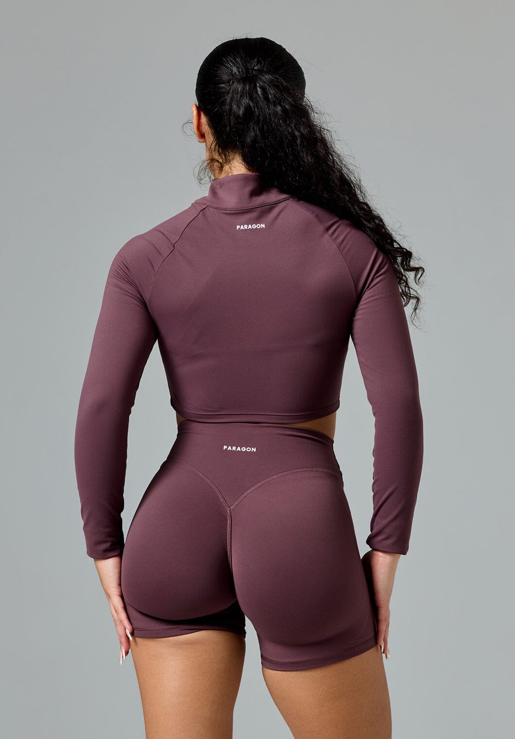 FormLux™ Fitted Crop Jacket Cherry Cola
