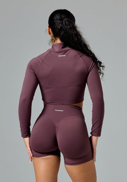 FormLux™ Fitted Crop Jacket Cherry Cola