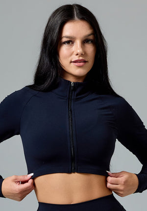 FormLux™ Fitted Crop Jacket Black Onyx