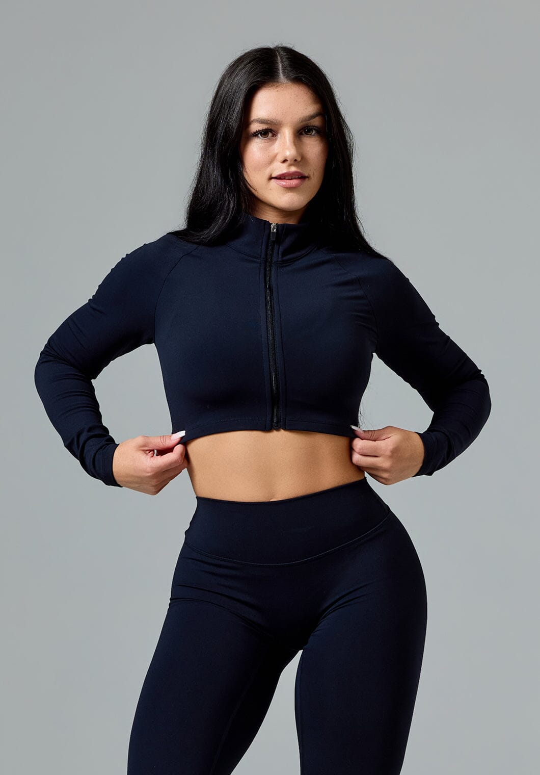 FormLux™ Fitted Crop Jacket Black Onyx