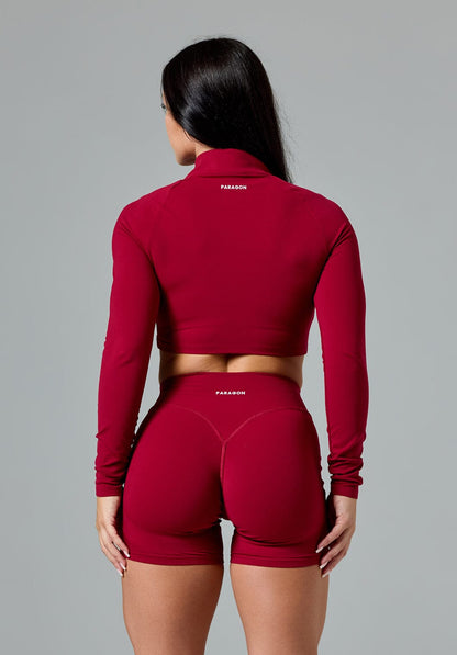 FormLux™ Fitted Crop Jacket Red Amaranth