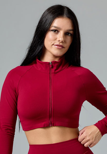 FormLux™ Fitted Crop Jacket Red Amaranth