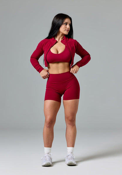 FormLux™ Fitted Crop Jacket Red Amaranth