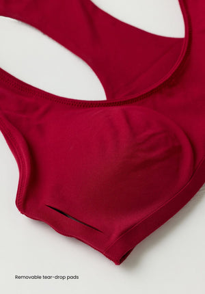 FormLux™ Racerback LiteSculpt™ Sports Bra Cherry Cola