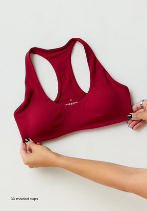 FormLux™ Racerback LiteSculpt™ Sports Bra Cherry Cola