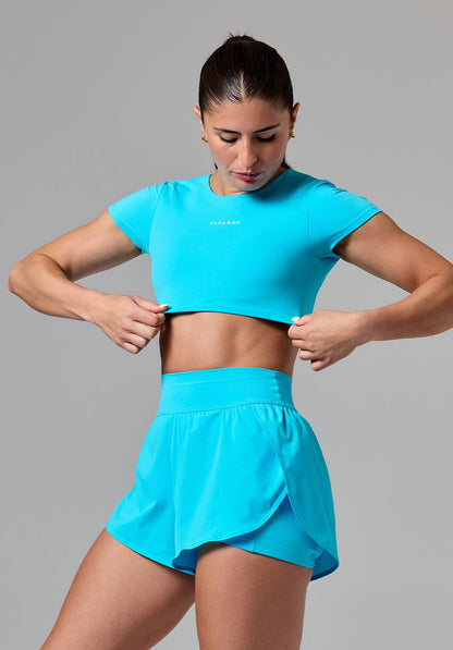 FormLux™ SmoothHold™ Open Back Crop Top Azure