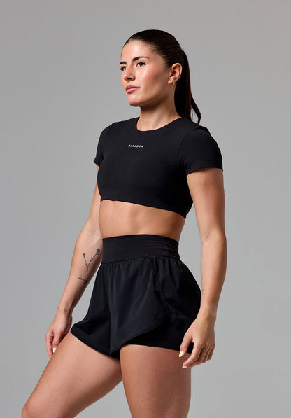 FormLux™ SmoothHold™ Open Back Crop Top Black