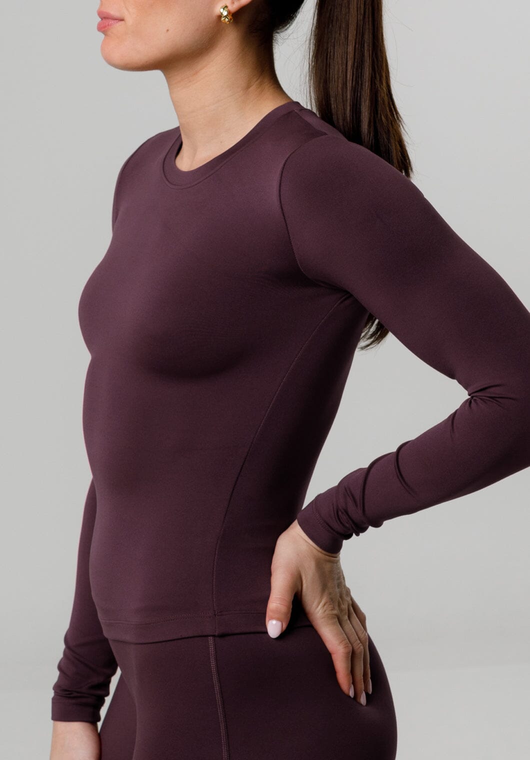 Reluna™ Full Length Long Sleeve Top Fig