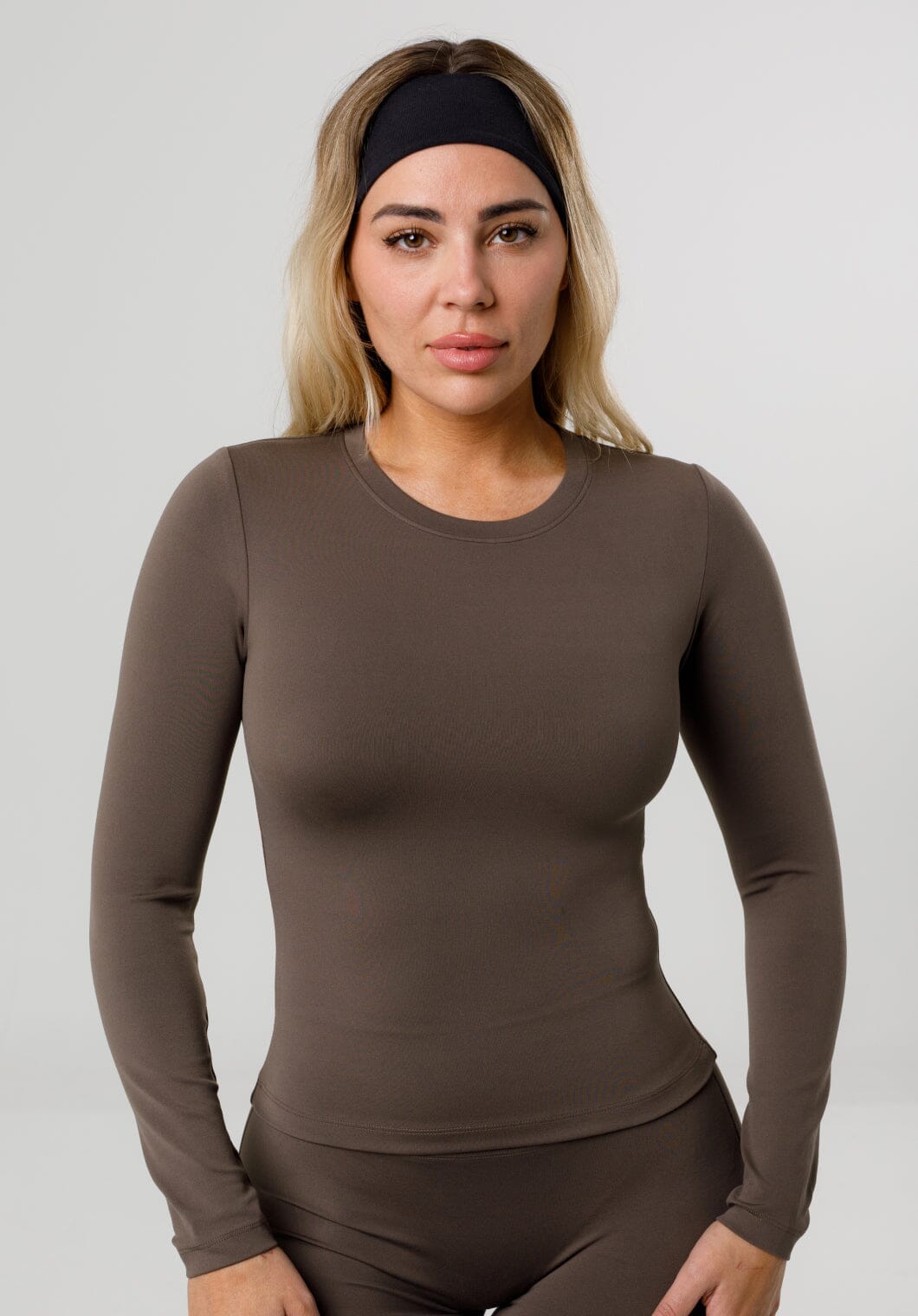 Reluna™ Full Length Long Sleeve Top Truffle
