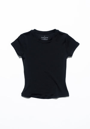 Reluna™ Full Length Short Sleeve Top Black