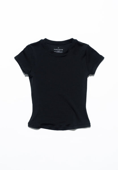Reluna™ Full Length Short Sleeve Top Black