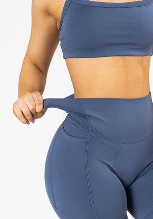 Reluna™ Empower High-Rise Sculptseam® Pocket Short 6” Vintage Indigo