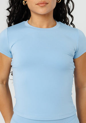 Reluna™ Full Length Short Sleeve Top French Blue