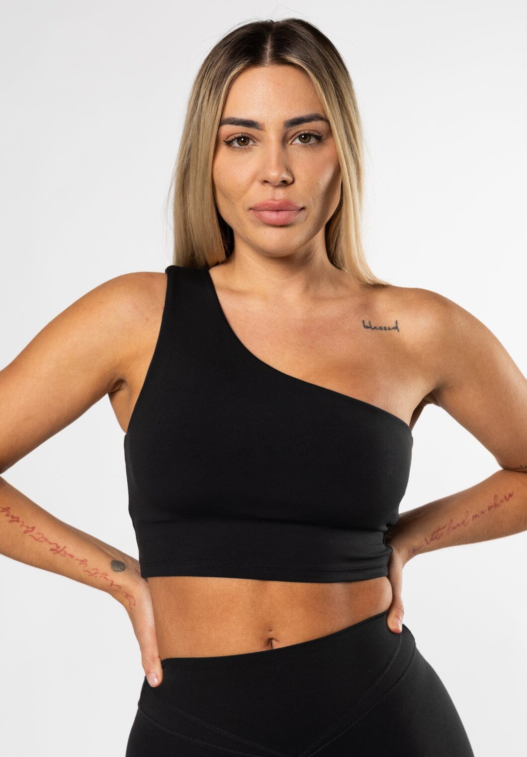 Reluna™ Single Shoulder Brami Black
