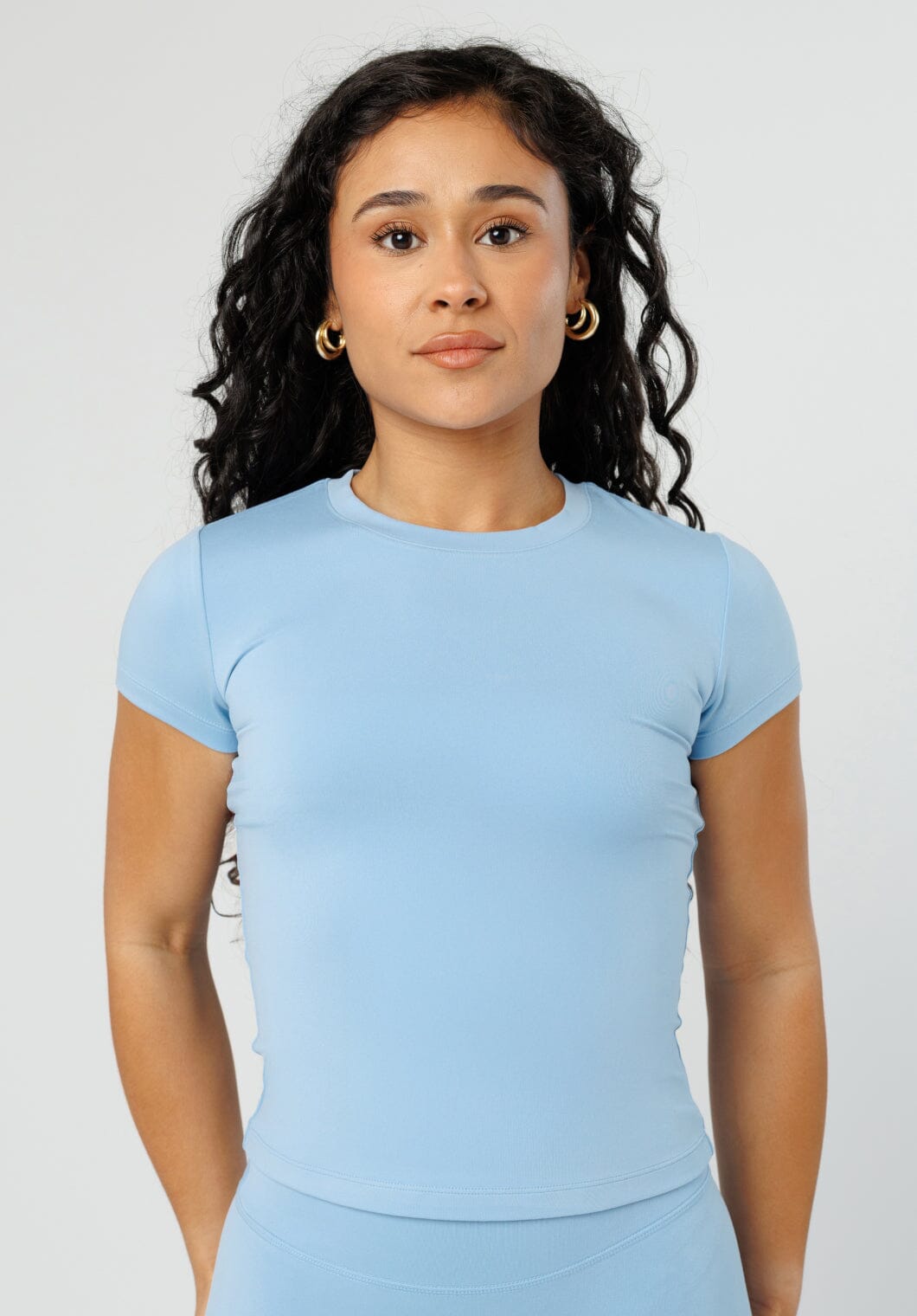 Reluna™ Full Length Short Sleeve Top French Blue