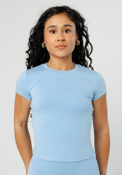 Reluna™ Full Length Short Sleeve Top French Blue