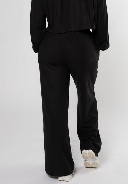CozyRib™ Daydream Sculptseam® Wide Leg Pant Black