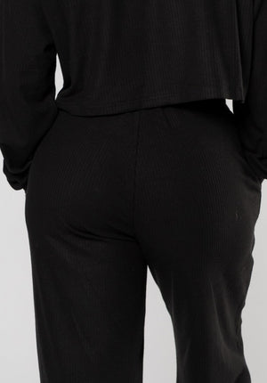 CozyRib™ Daydream Sculptseam® Wide Leg Pant Black