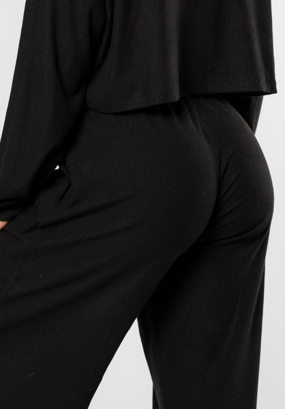 CozyRib™ Daydream Sculptseam® Wide Leg Pant Black