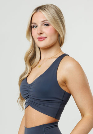 Reluna™ Ruched Sports Bra Charcoal