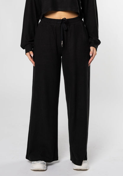 CozyRib™ Daydream Sculptseam® Wide Leg Pant Black