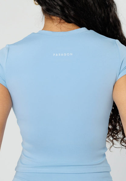 Reluna™ Full Length Short Sleeve Top French Blue