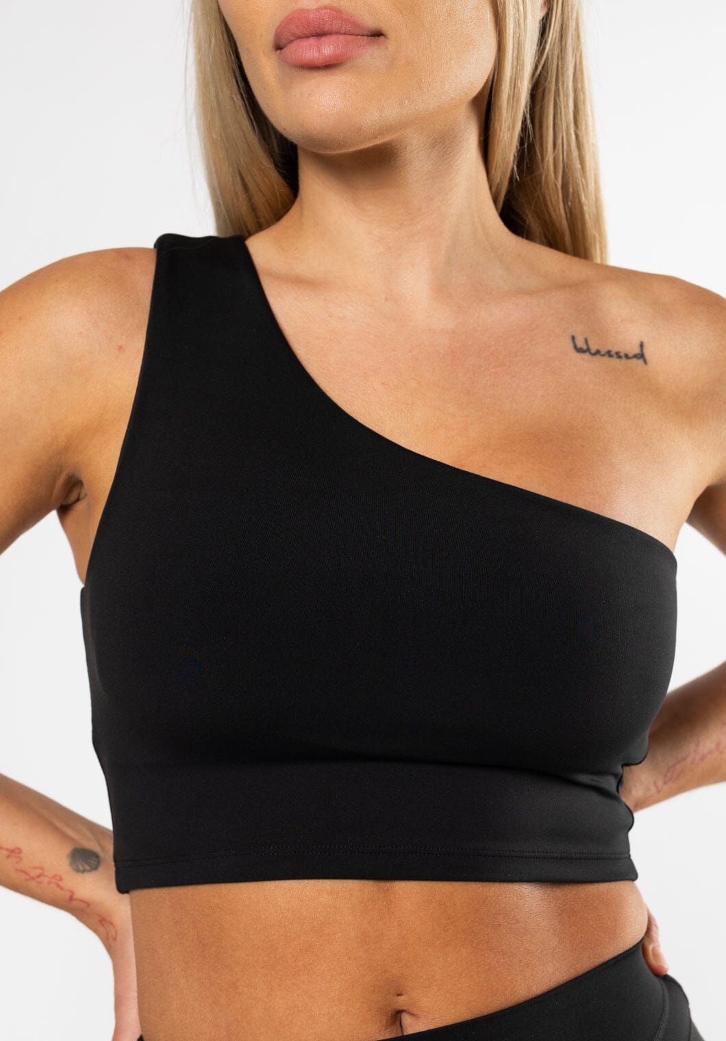 Reluna™ Single Shoulder Brami Black