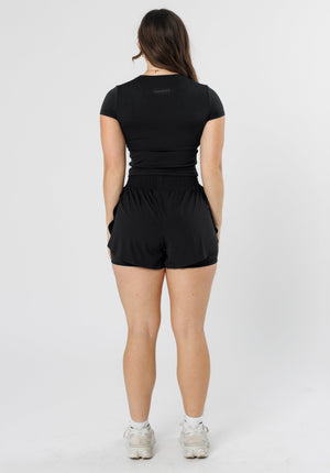 FeatherKnit™ Momentum High-Rise Trackshort Black
