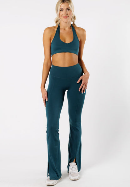 Reluna™ Front Slit Sculptseam® High-Rise Flare Leggings 34" Serpentine