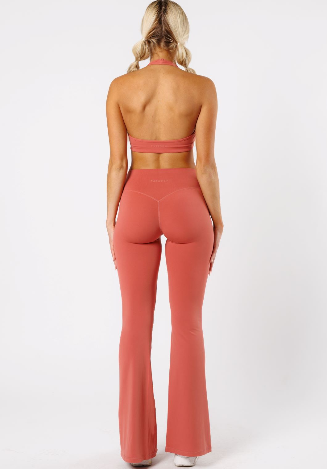 Reluna™ Front Slit Sculptseam® High-Rise Flare Leggings 34" Terra