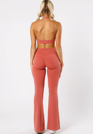 Reluna™ Front Slit Sculptseam® High-Rise Flare Leggings 34" Terra