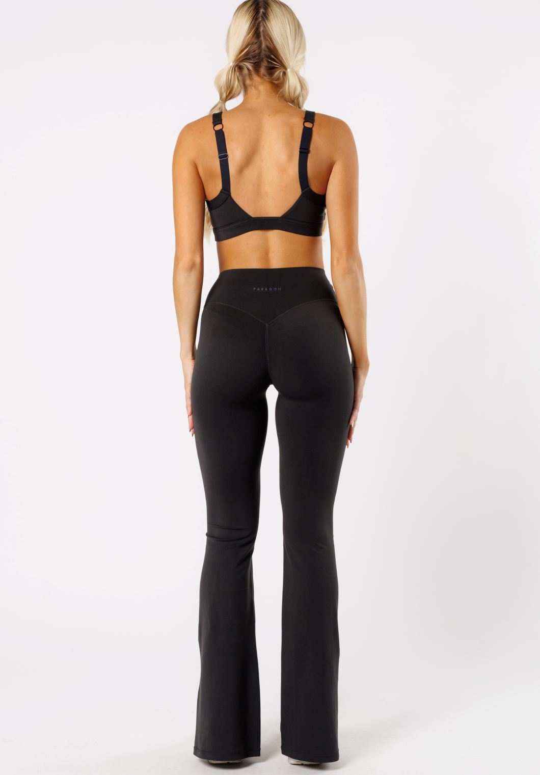 Reluna™ Front Slit Sculptseam® High-Rise Flare Leggings 34" Black
