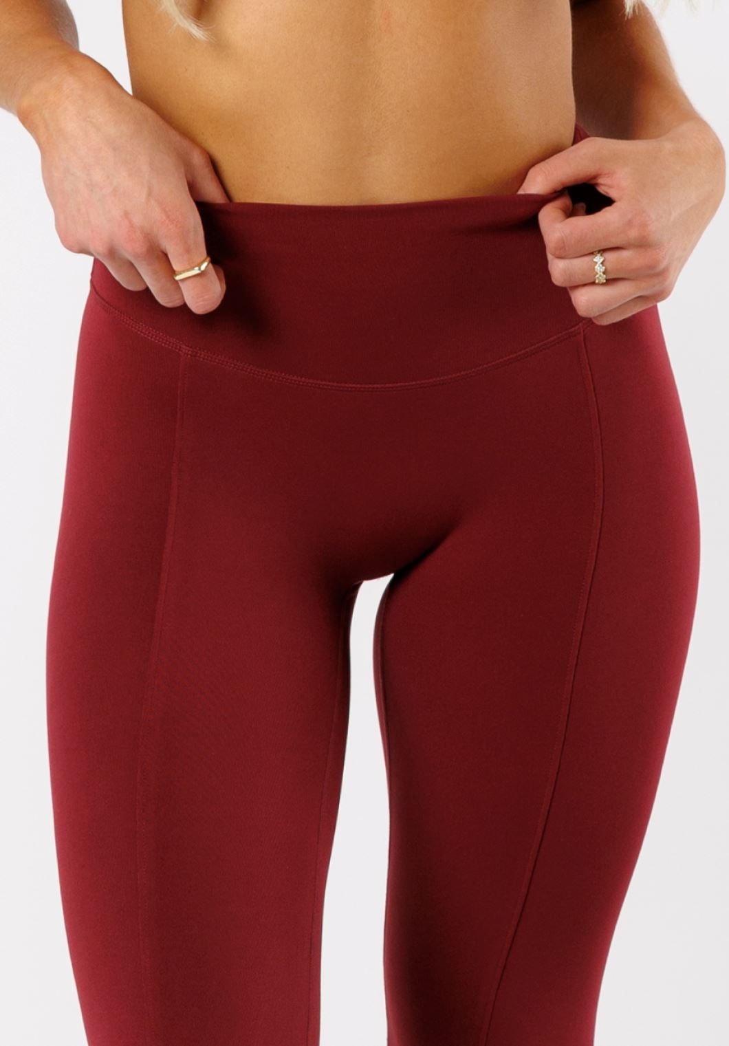 Reluna™ Front Slit Sculptseam® High-Rise Flare Leggings 34" Red Velvet