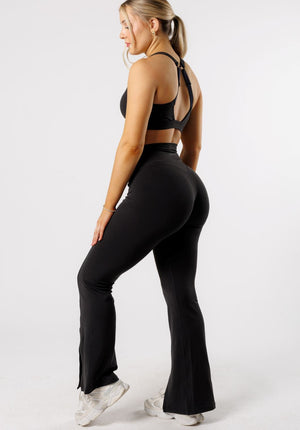 Reluna™ Front Slit Sculptseam® High-Rise Flare Leggings 31" Black